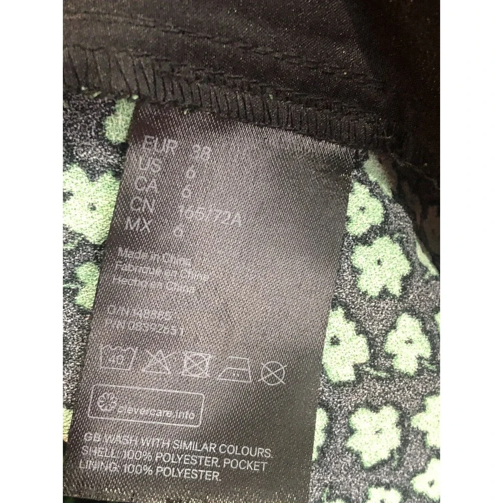 H&M Women Pants Casual leg cropped Green & Black Flo cord trousers - Picture 12 of 12
